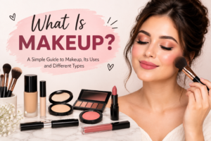 hat is makeup – woman applying makeup with beauty products